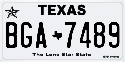 TX license plate BGA7489