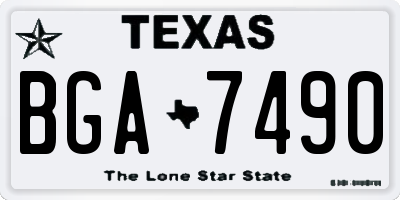 TX license plate BGA7490
