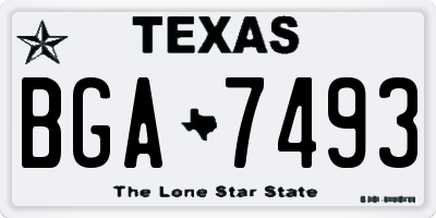 TX license plate BGA7493