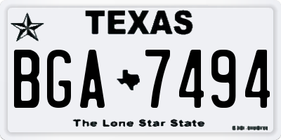 TX license plate BGA7494