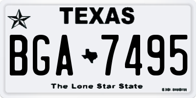 TX license plate BGA7495