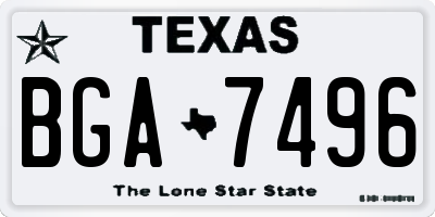 TX license plate BGA7496