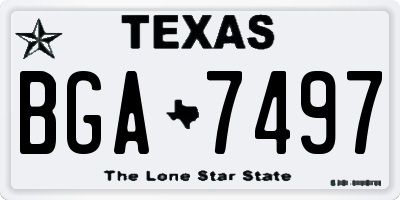 TX license plate BGA7497