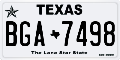 TX license plate BGA7498