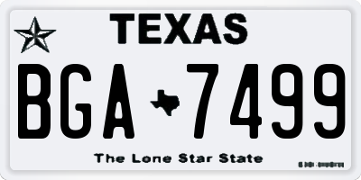 TX license plate BGA7499