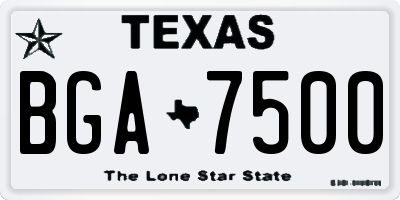 TX license plate BGA7500