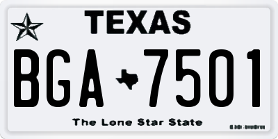 TX license plate BGA7501