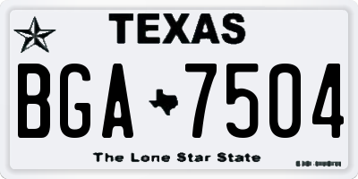 TX license plate BGA7504