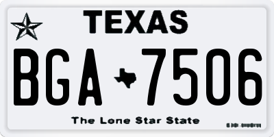 TX license plate BGA7506