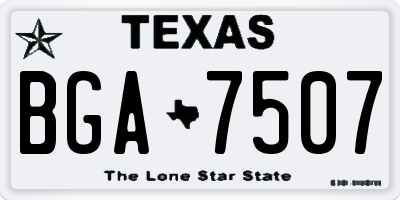 TX license plate BGA7507