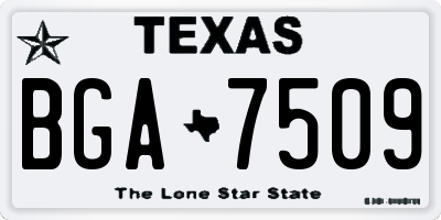 TX license plate BGA7509