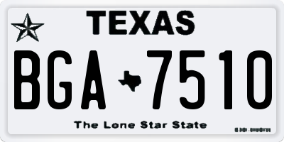 TX license plate BGA7510