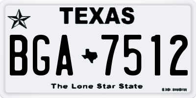 TX license plate BGA7512