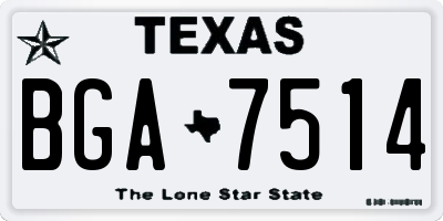 TX license plate BGA7514