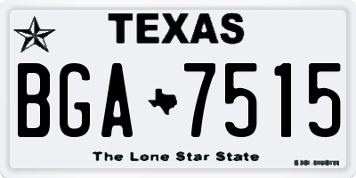 TX license plate BGA7515