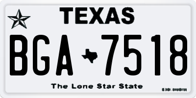 TX license plate BGA7518