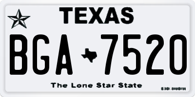 TX license plate BGA7520