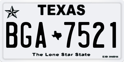 TX license plate BGA7521