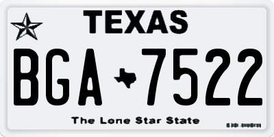 TX license plate BGA7522
