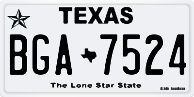 TX license plate BGA7524