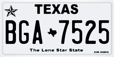 TX license plate BGA7525