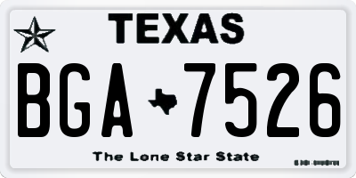 TX license plate BGA7526