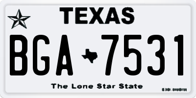 TX license plate BGA7531