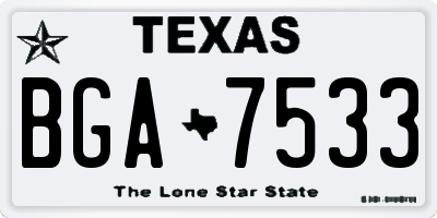 TX license plate BGA7533