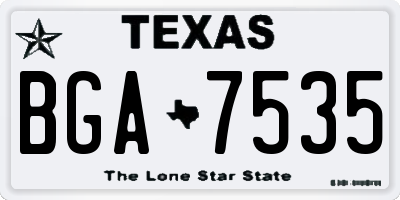 TX license plate BGA7535