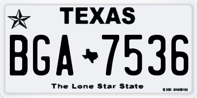 TX license plate BGA7536