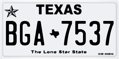 TX license plate BGA7537