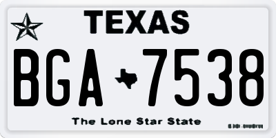 TX license plate BGA7538