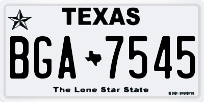 TX license plate BGA7545
