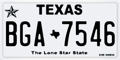 TX license plate BGA7546