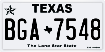 TX license plate BGA7548
