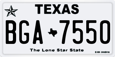 TX license plate BGA7550