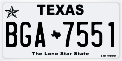 TX license plate BGA7551