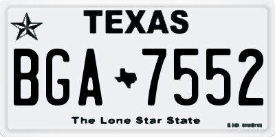 TX license plate BGA7552