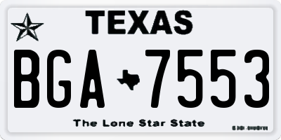 TX license plate BGA7553