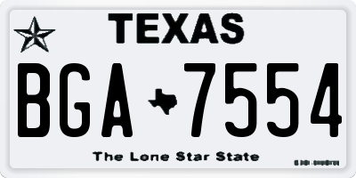 TX license plate BGA7554