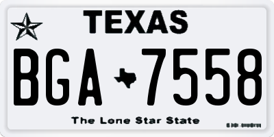 TX license plate BGA7558