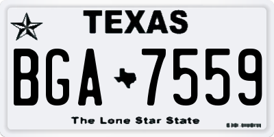 TX license plate BGA7559