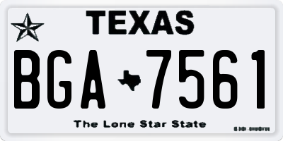 TX license plate BGA7561