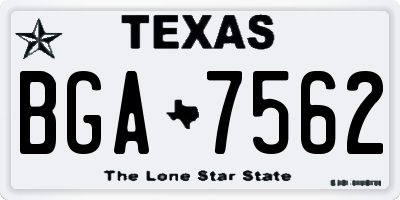 TX license plate BGA7562