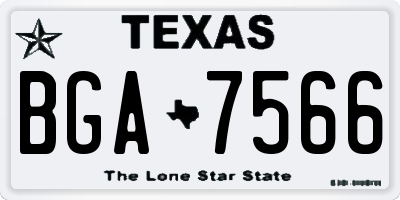 TX license plate BGA7566