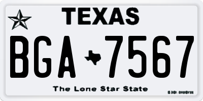 TX license plate BGA7567