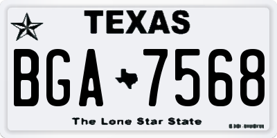 TX license plate BGA7568