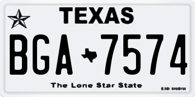 TX license plate BGA7574