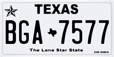 TX license plate BGA7577
