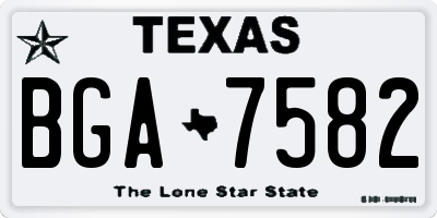 TX license plate BGA7582